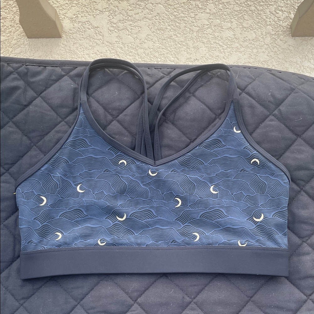 ZYIA Midnight Wave Sports Bra SZ M Gym Athleisure